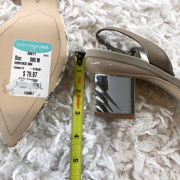 SAM EDELMAN- SNAKESKIN SLING BACK W/ TRIANGLE HEEL - Picture 9 of 12